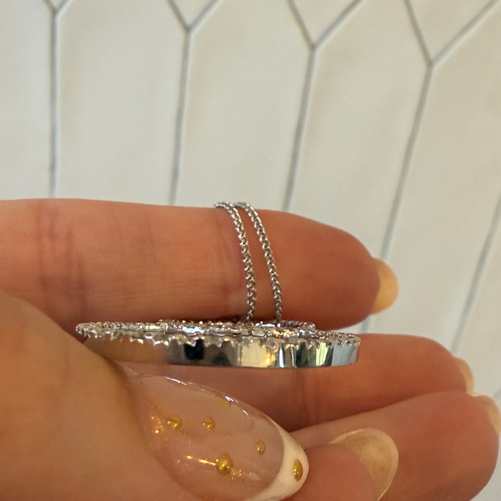 Roberto Coin 18k gold and diamond Double Circle Pendant - Picture 8 of 16